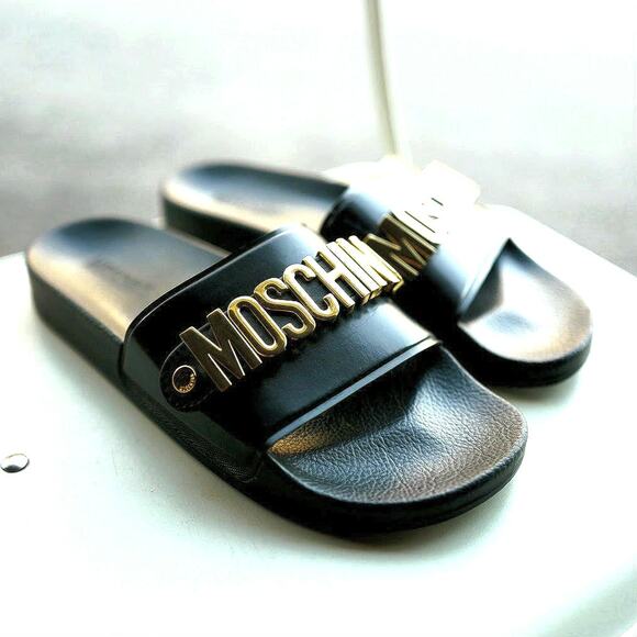 Moschino Black and Gold Sandals - Picture 3 of 16